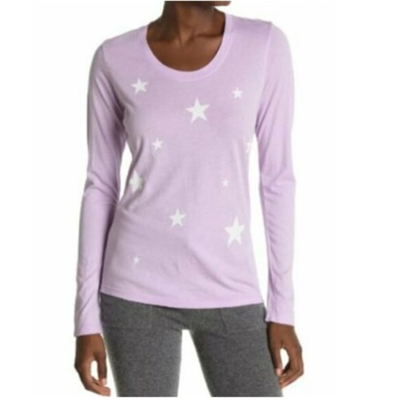 NWT Sundry Women's Lavender Long Sleeve Tee Lavender Stars Size 4 $80 C592 - Picture 1 of 1